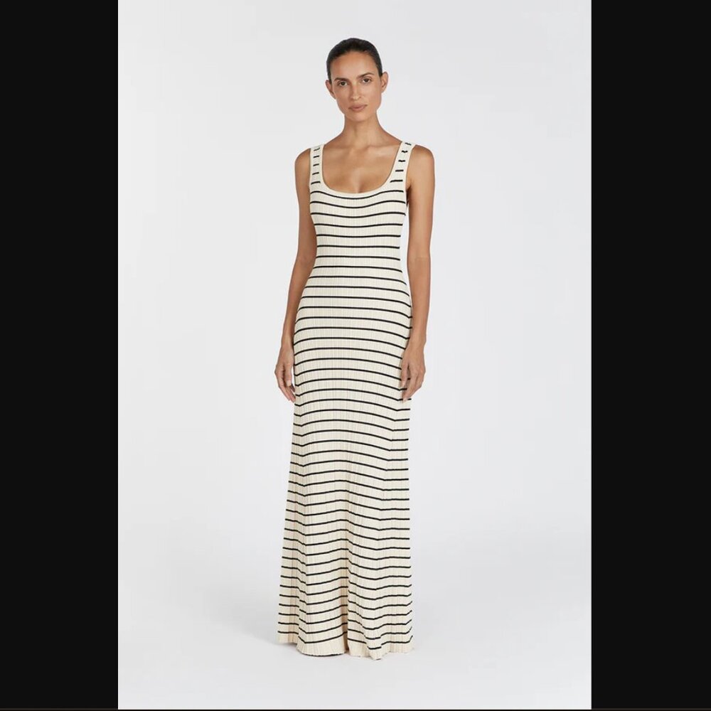 DISSH BILLIE BUTTER STRIPE MIDI DRESS